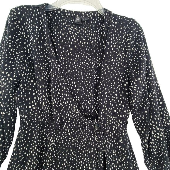 Volcom Women's Long faux wrap Sleeve Dress Size S - Picture 3 of 11